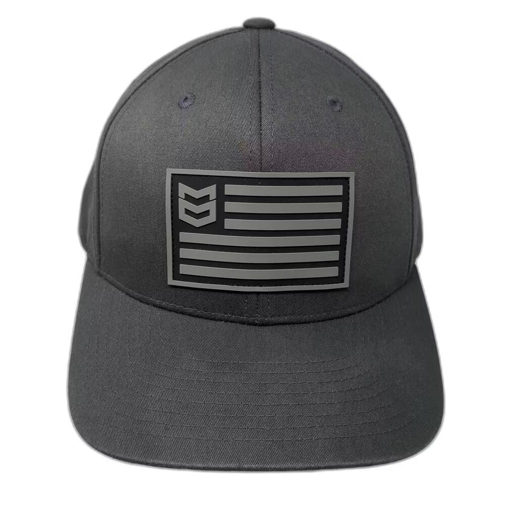 MTN OPS Snapback Hat Gray One Size Rubber Patch Flag Logo Adjustable Blend